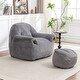 preview thumbnail 17 of 42, Bean Bag Chair, Comfy Bean Bag Sofa with Back Support, With Footstool,Faux Fur Bean Bag Chair