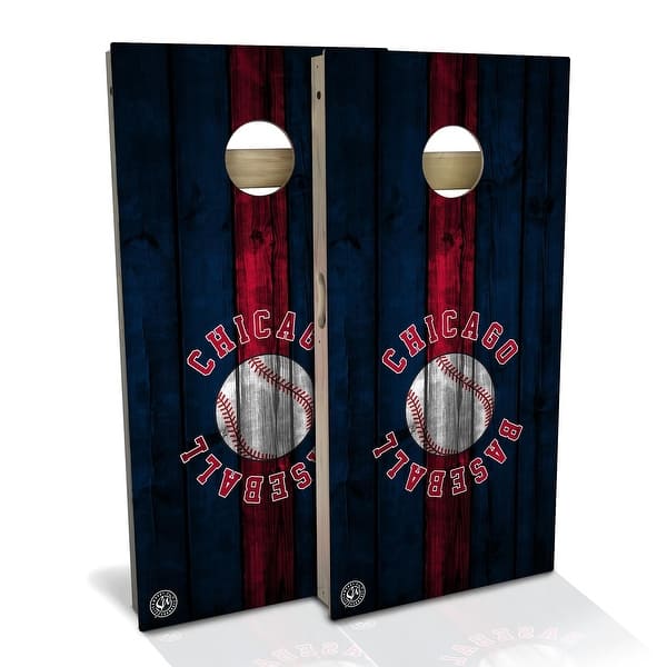 slide 2 of 9, Chicago C Baseball Outdoor Cornhole Board Set Backyard 2x4 - NO Accessories