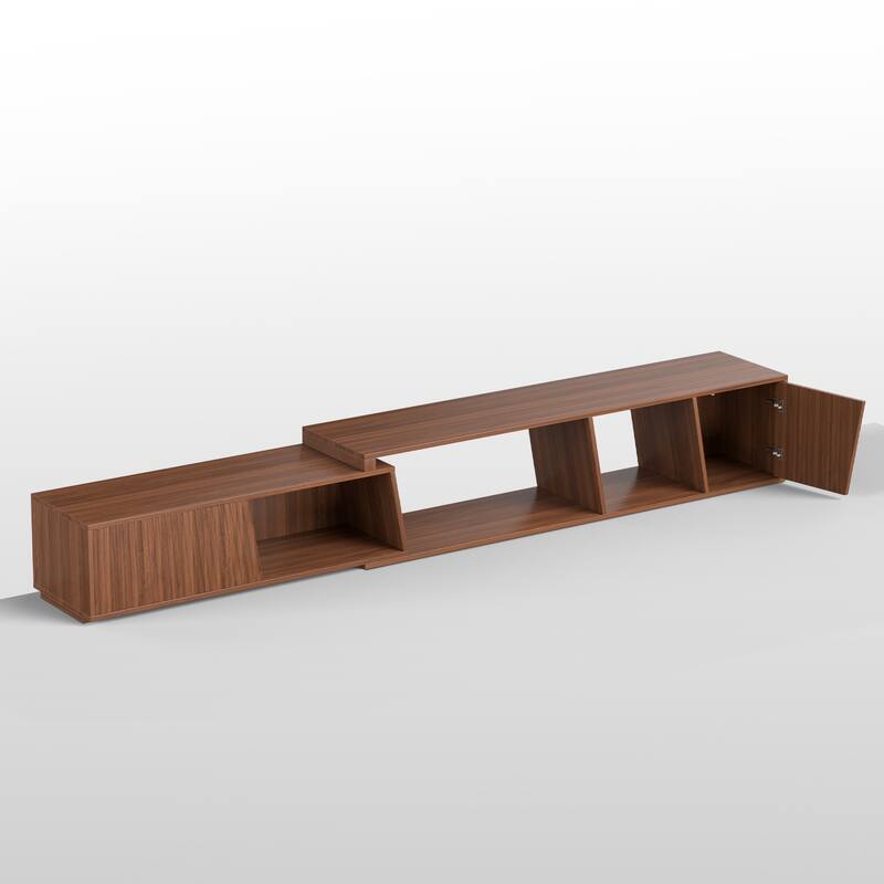 Meyreso Modern Extendable TV Stand with Drawers, Adjustable 71-106 Inch Media Console
