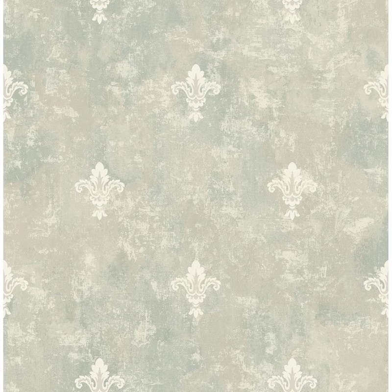 Seabrook Designs Ester Fleur De Faux Unpasted Wallpaper - 20.5 in. W x 33 ft. L - Metallic Greige