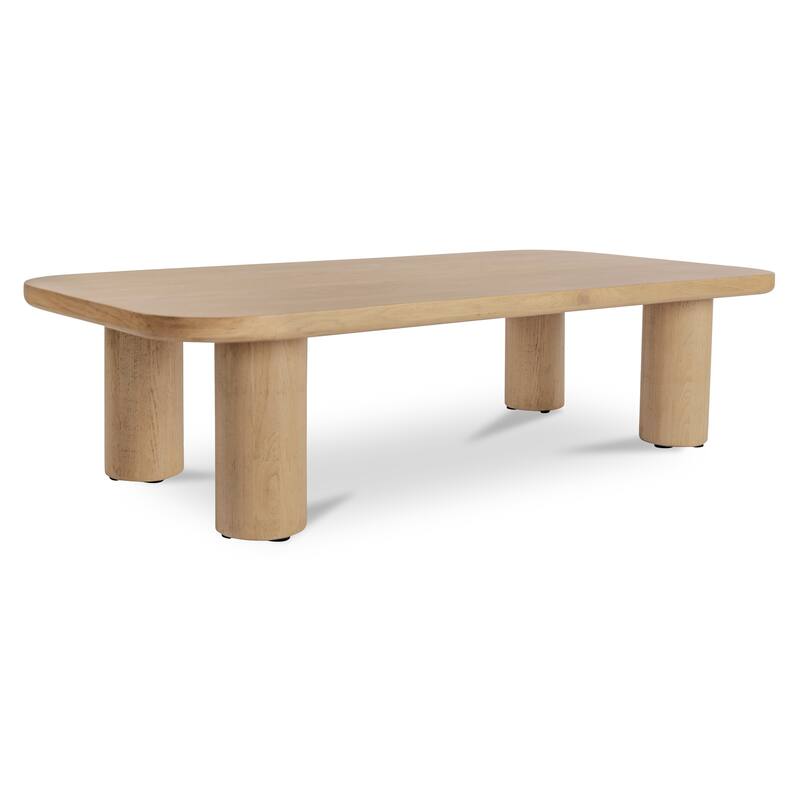 NADAAL STUDIOS Dareth Coffee Table, FSC® Certified Solid Oak, Rectangular, Natural Finish