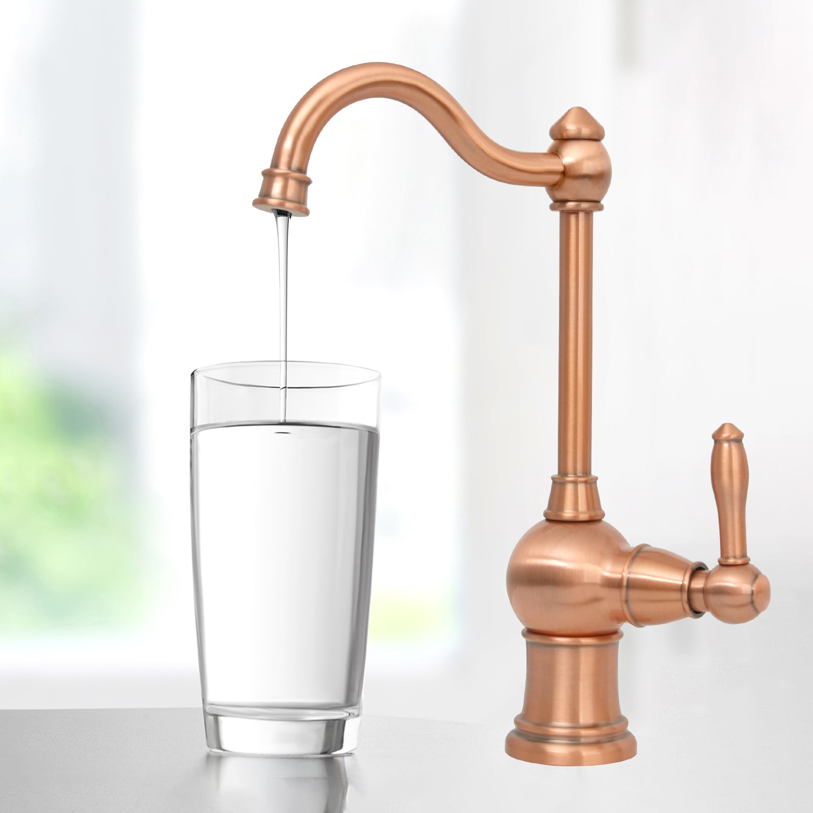 Copper Kitchen Water Filter Faucet in Non-Air Gap - 4.5"x 9.2"