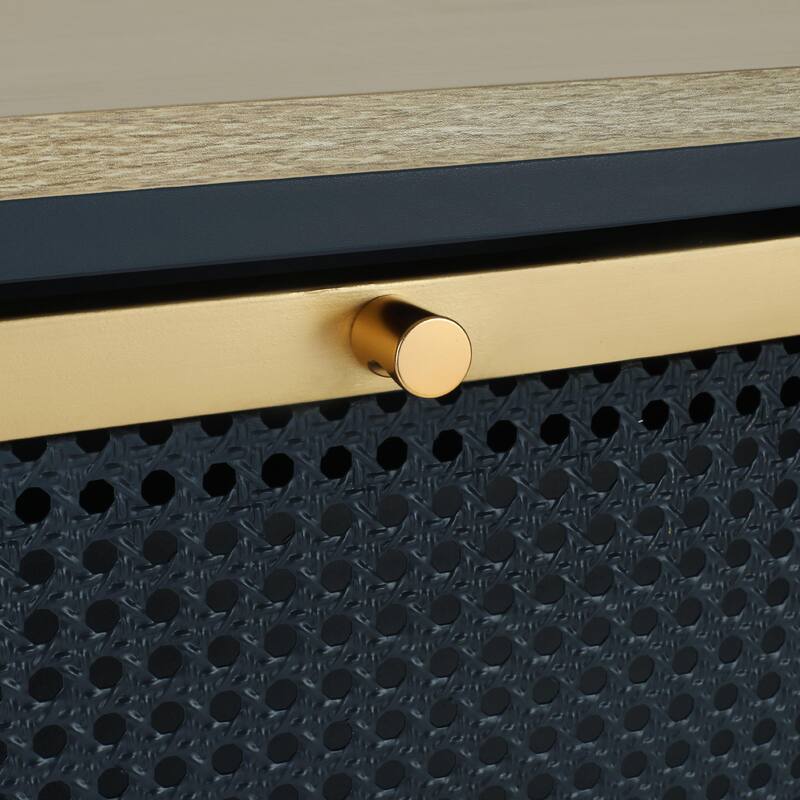 Modern Freestanding Shoe Storage Cabinet with 3 Metal Doors