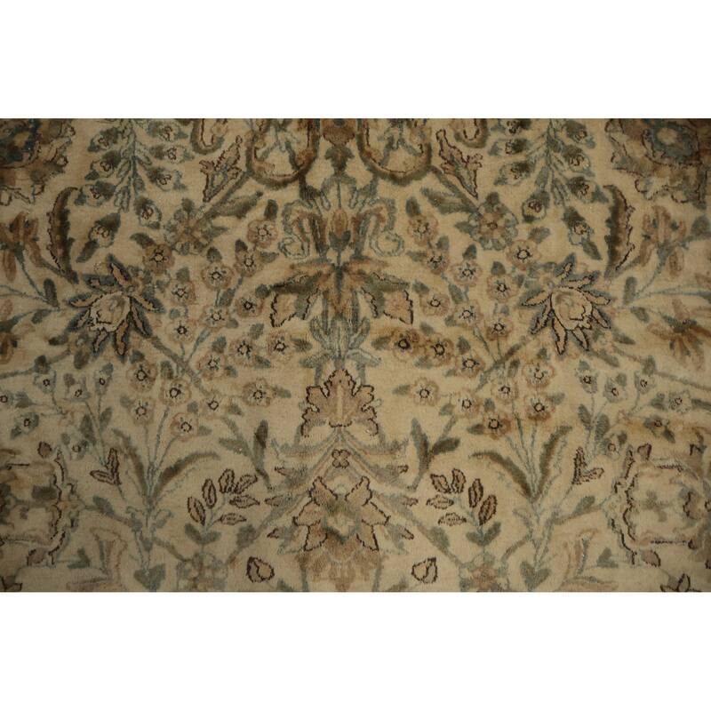 Hand Knotted Oriental 100% Wool Carpet Traditional All-Over Beige & Ivories Kerman Area Rug - 16' 1'' X 11' 2''
