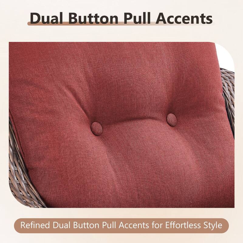 Artisan Patio Brown Wicker Sofa Conversation Set with 6-Inch Thick Cushions