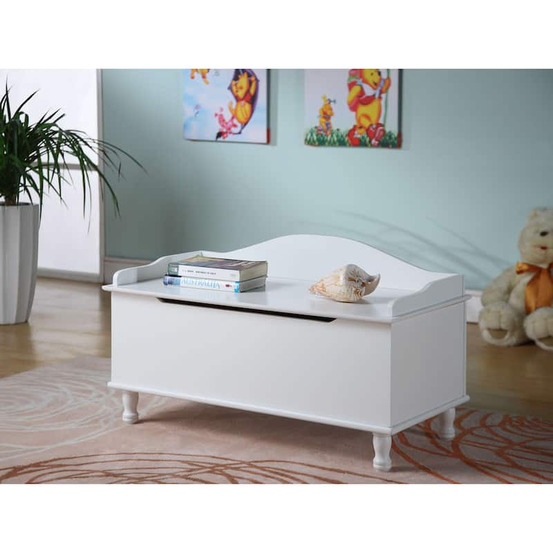 White Storage Bench Toy Chest - White
