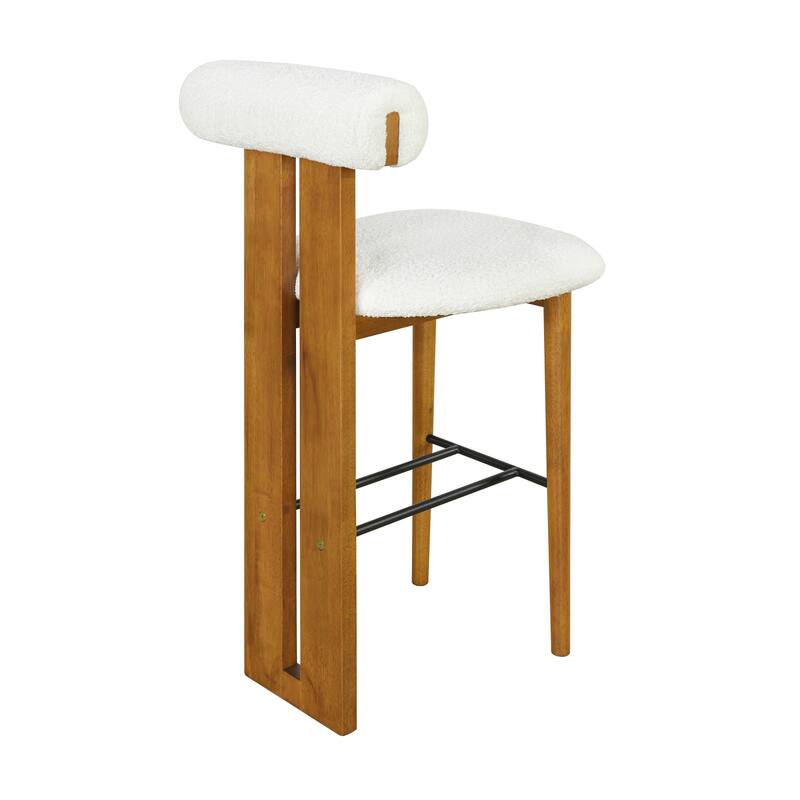 Roomfitters Renee Indoor Wooden Barstools with Cloud-Top Backrest, Set of 2 - Set of 2