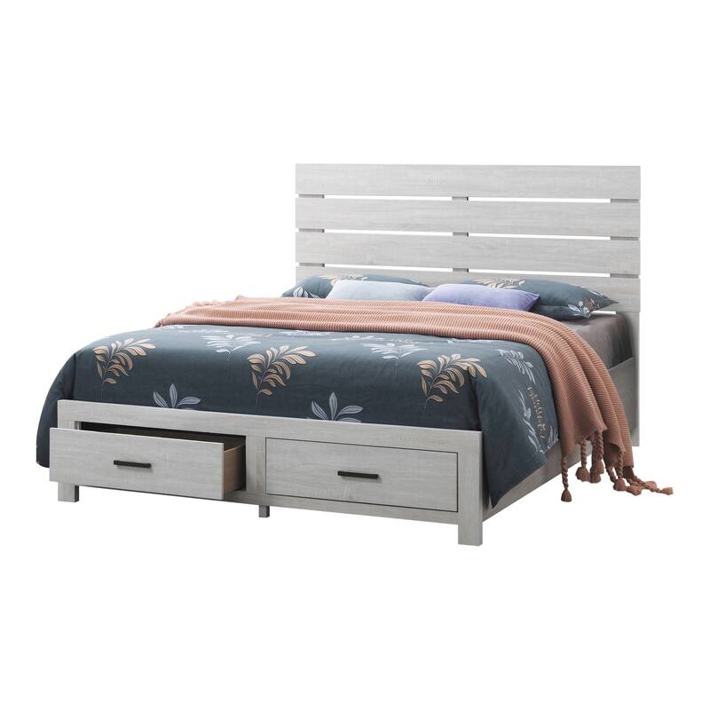 Geary 2-drawer Platform Storage Bed - Coastal White - King