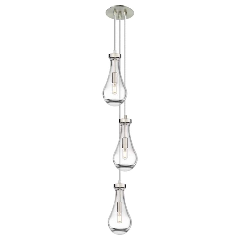Innovations Lighting Malone - 6 Light 6" Cord Hung Multi Pendant - 6" Canopy - Clear/Brushed Satin Nickel