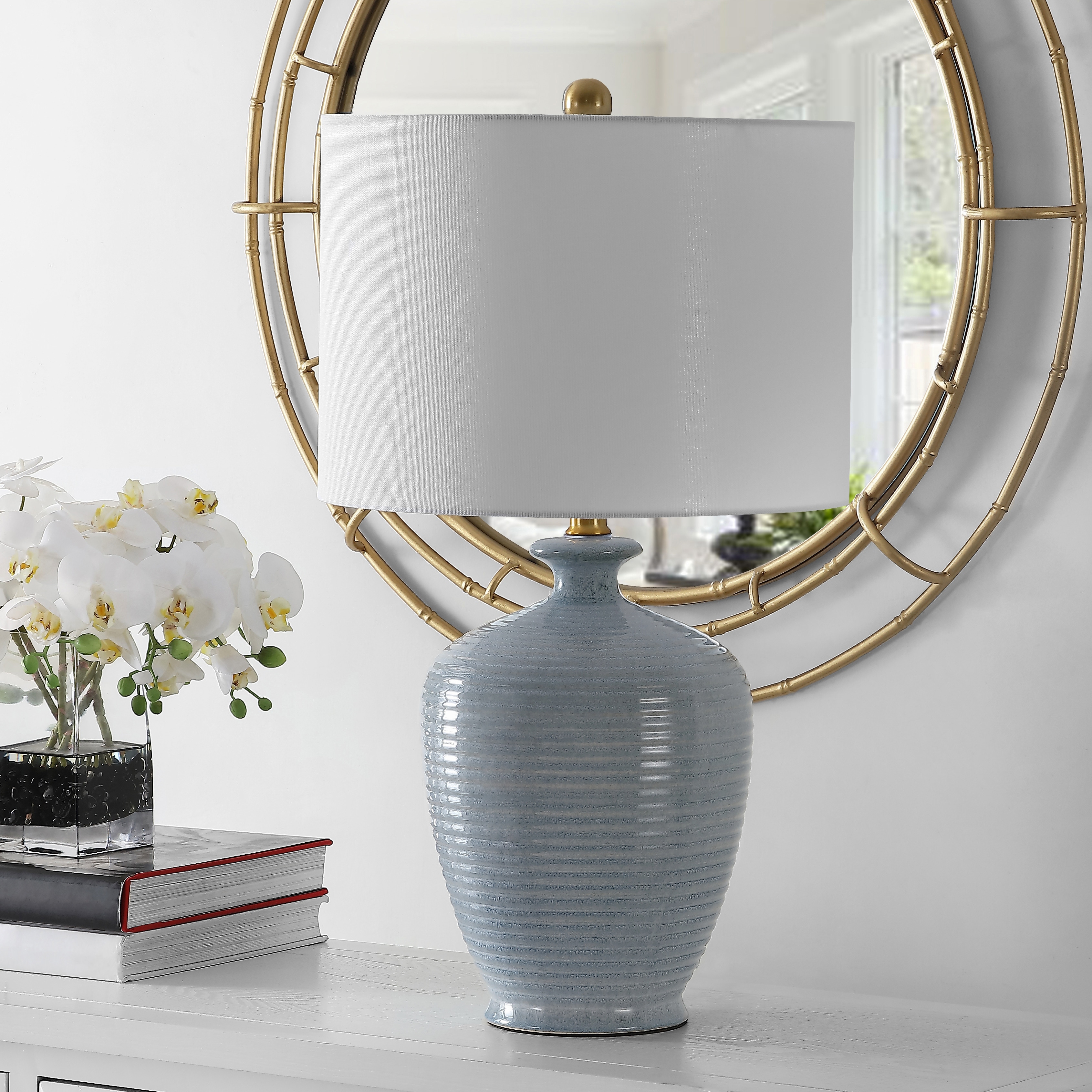 SAFAVIEH Lighting Laoise 26-inch Ceramic LED Table Lamp - 14" W x 14" L x 26" H - 14Wx14Dx26H