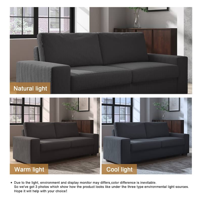 Modern 80" Upholstered Fabric 3-Seater Sofa