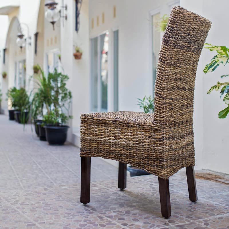 Dining Chair with Abaca Hardwood Frame, Stylish Accent Seating, Set of 2 - 19