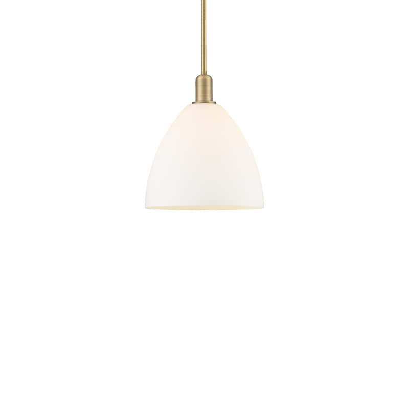 Innovations Lighting 716-1S-14-12 Bristol Pendant Bristol 12" Wide - Brushed Brass / Matte White