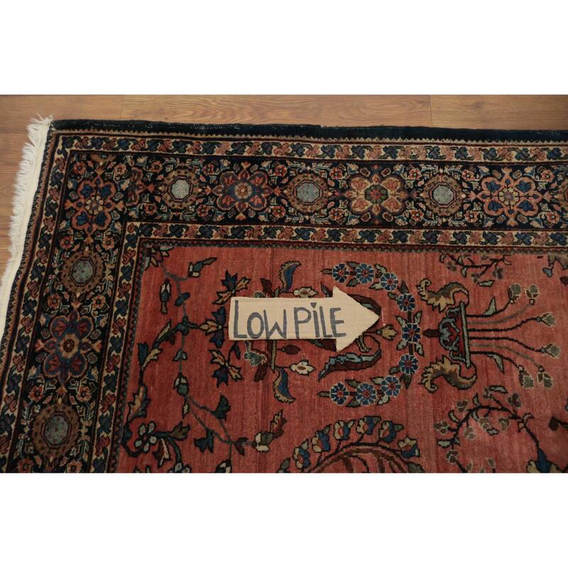 Hand Knotted Oriental 100% Wool Carpet Traditional Floral Oranges & Rust Sarouk Area Rug - 6' 5'' X 4' 1''