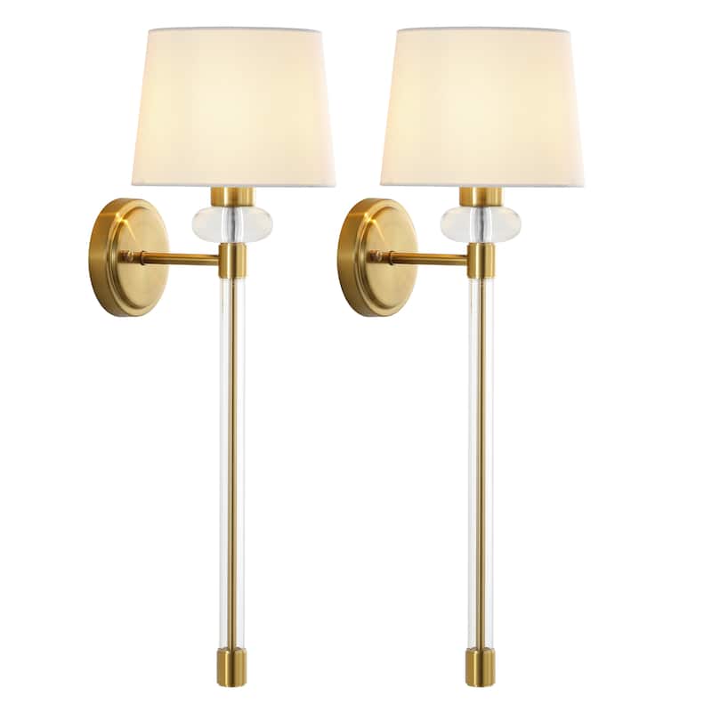 SAFAVIEH Lighting Athene 9-inch Wall Sconce with Bulbs (Set of 2) - 8 in. W x 9 in. D x 26 in. H