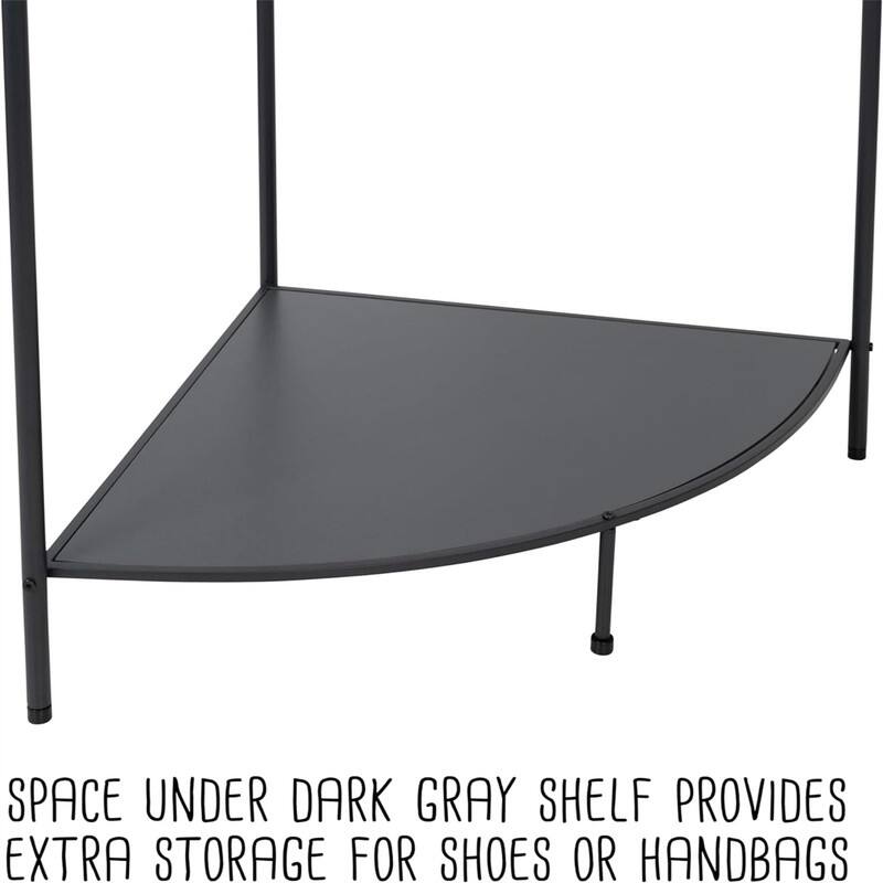 Freestanding Corner Clothing Garment Rack - 24"D x 24.5"W x 64"H