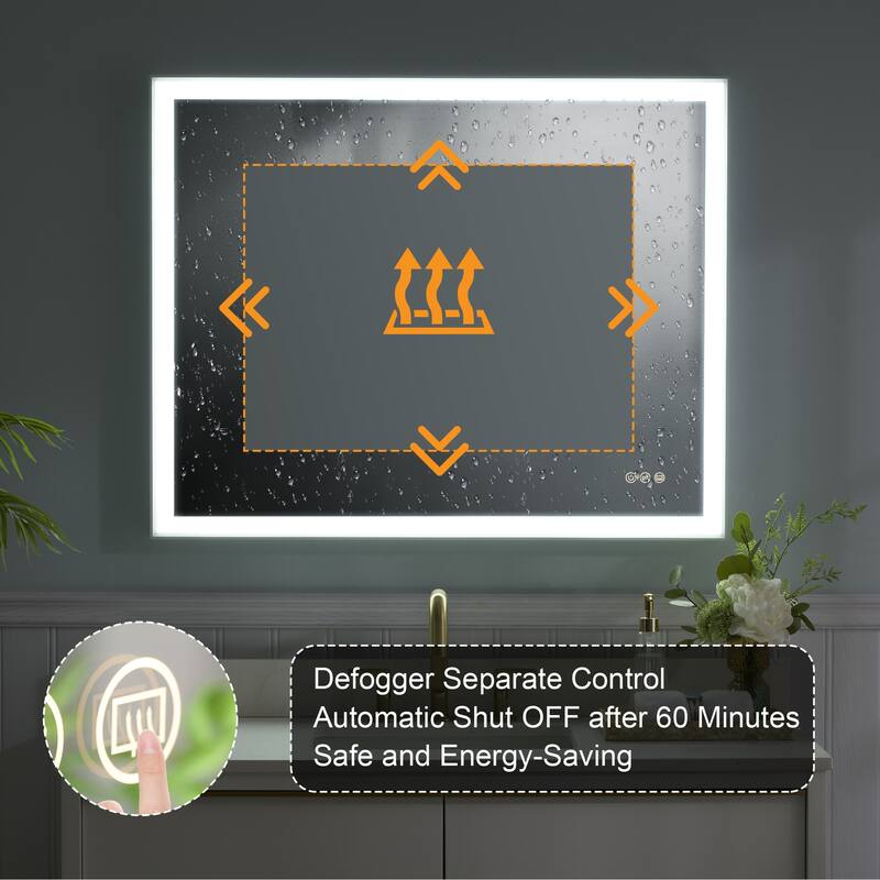 Wall Mounted Bathroom Heavy Duty Framed LED Mirror With bright light And And Memory Function