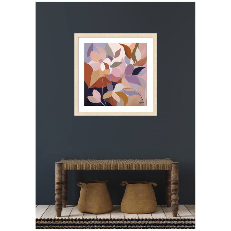 Kate and Laurel Framed Art Azure leaves by Inkheart Designs