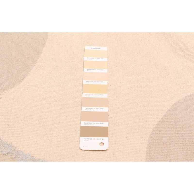 ECARPETGALLERY Flat-Weave Dynasty Beige, Khaki Wool Tapestry Kilim - 6'0 x 8'10