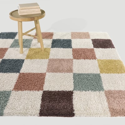 Cavalcanti Checkered Shag Area Rug