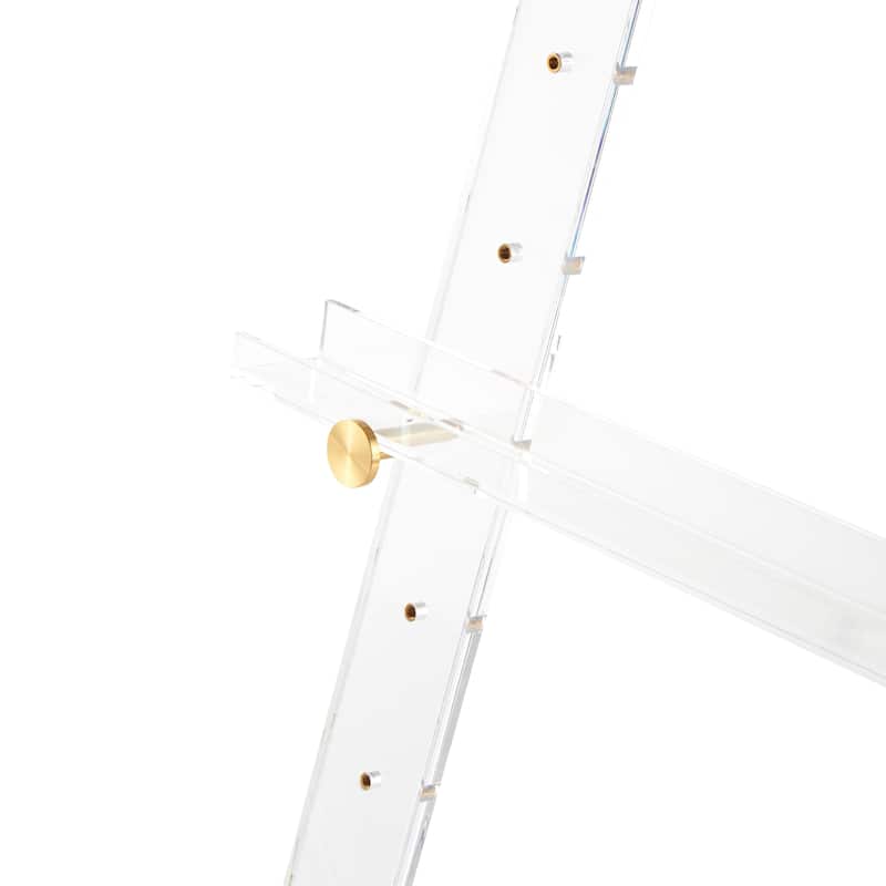 Clear Acrylic Plastic Adjustable 7 Tier Display Easel with Silver or Gold Accents and Chain Support