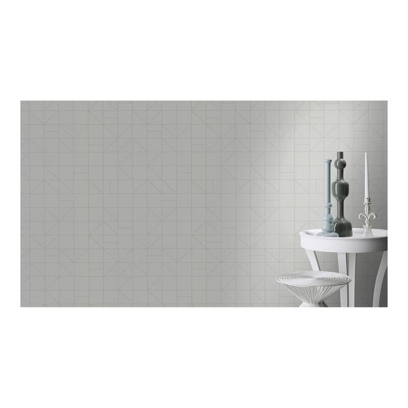 Rasch Teague Silver Geometric Wallpaper - 20.5 x 396 x 0.025