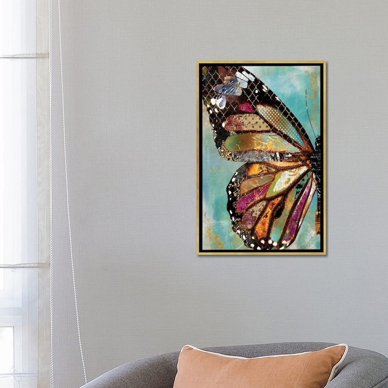 iCanvas "Blue Skies Butterfly" by Jennifer Lambein Framed Canvas Print