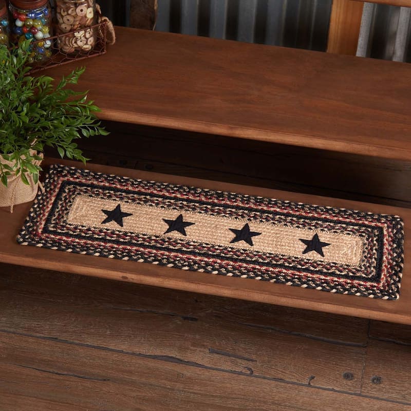 Colonial Star Jute Stair Tread Rect Latex 8.5x27 - 8.5x30 - 8.5x30 - Tan
