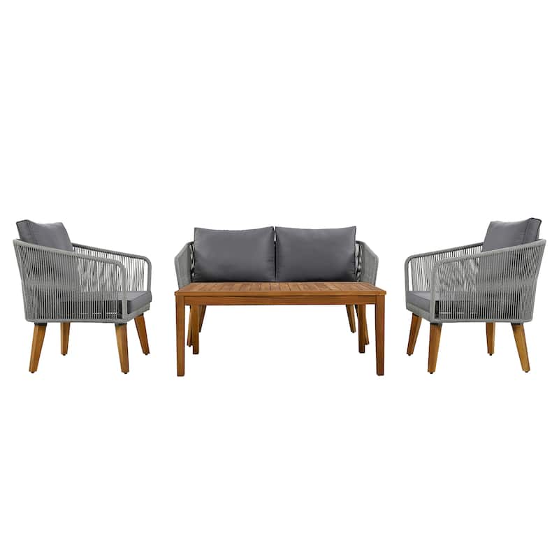 Solid Wood Patio Conversation Set