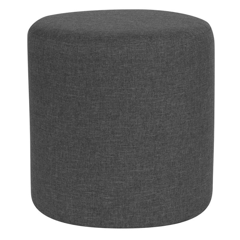 Taut Upholstered Round Ottoman Pouf