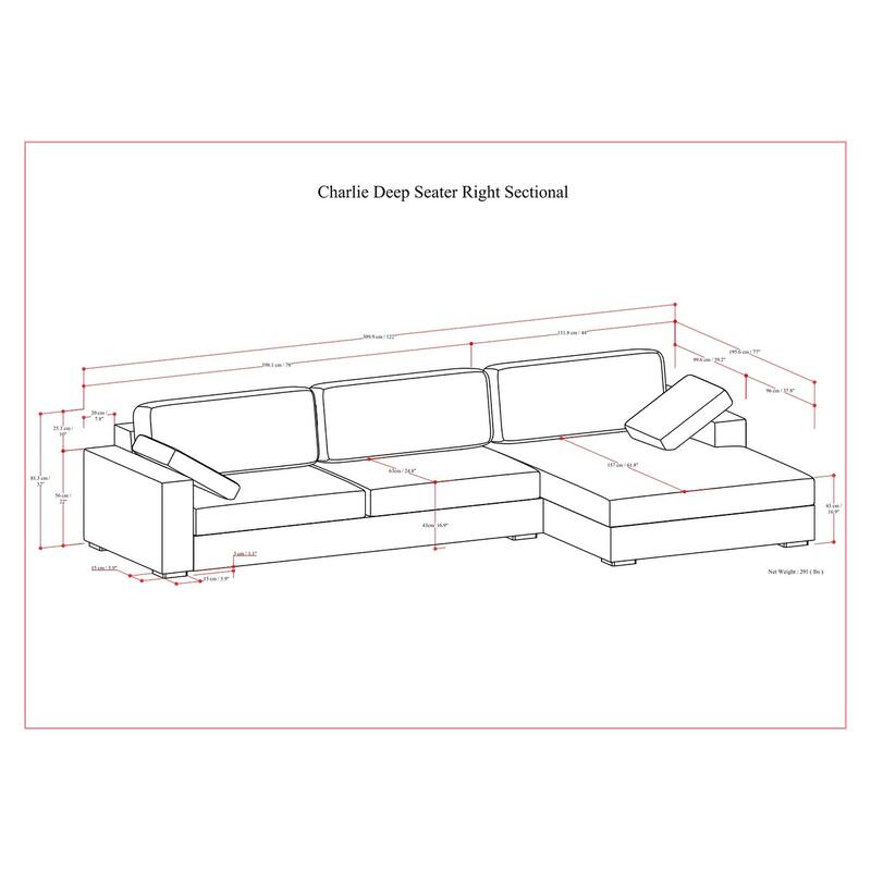 WYNDENHALL Roscoe Right-Facing Sectional in Tightly Woven Performance Fabric