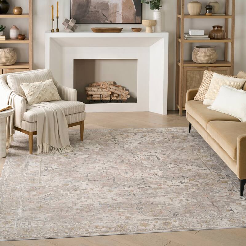 Nourison Heirloom Blend Indoor only Grey Persian Area Rug - 3'11" x 5'10" - Ivory/Multicolor