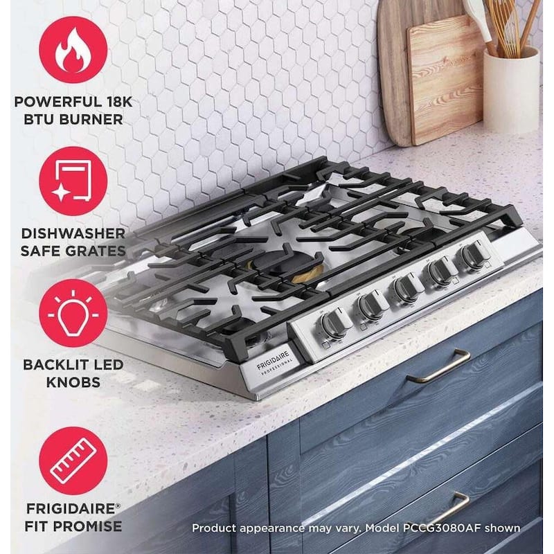 Frigidaire PCCG3080A Professional Series 30" Wide 5 Burner Natural Gas