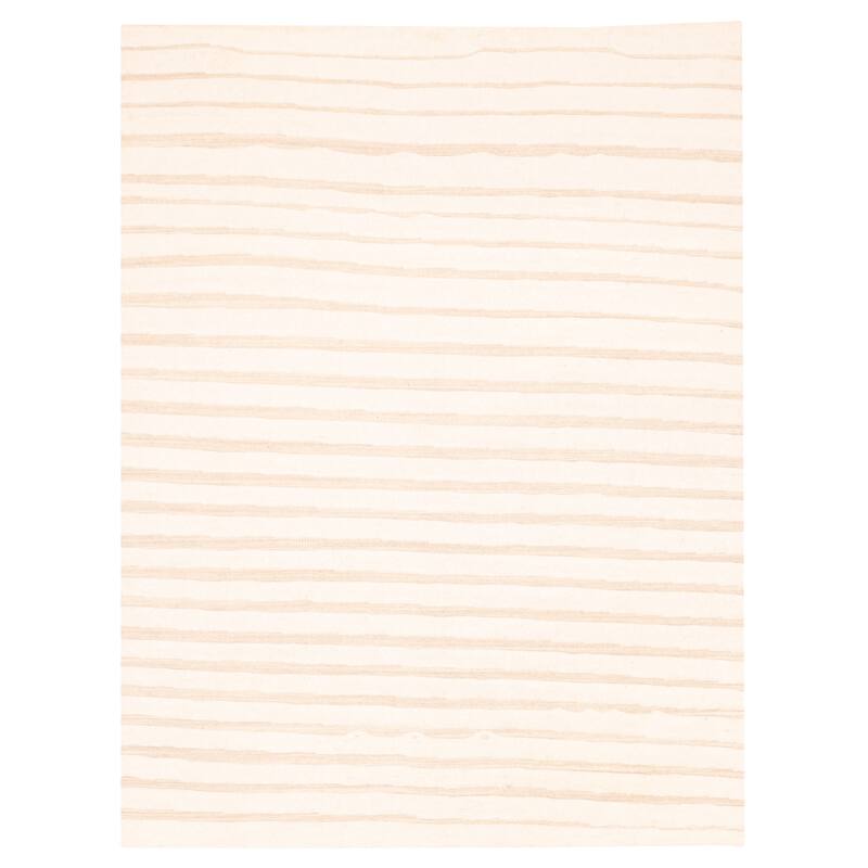 ECARPETGALLERY Hand-knotted Tangier Cream Wool Rug - 8'0 x 9'11