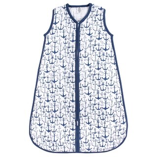 Yoga Sprout Baby Boy Sleeveless Muslin Cotton Sleeping Bag, Sack, Blanket, Blue Anchor