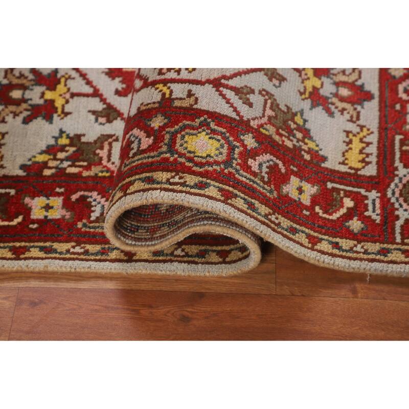 Heriz Serapi Oriental Foyer Rug Hand-Knotted Wool Carpet - 3'0"x 4'11"