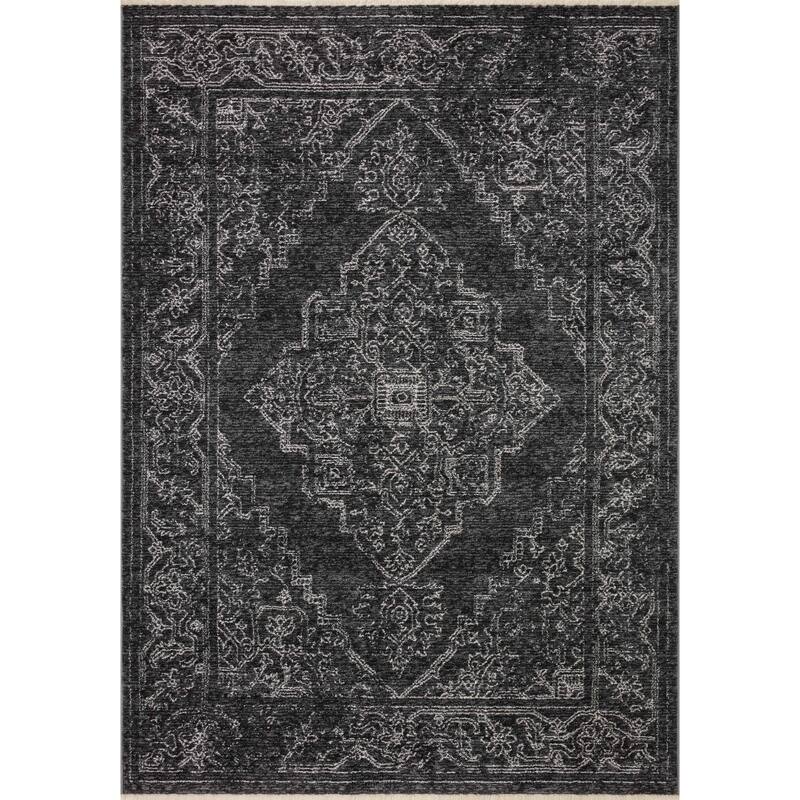 Alexander Home Rain Transitional Moroccan Area Rug - 2' 7" x 12' - Charcoal / Dove - Runner