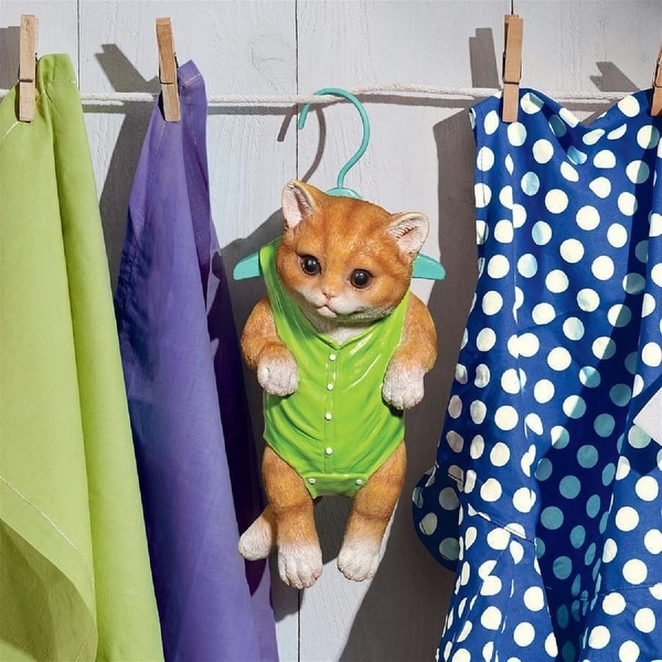 12" Adorable Orange Hanging indoo/Outdoor Cat - N/A