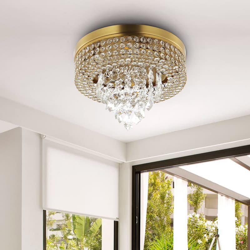 GetLedel 4-Light Modern Glam Crystal Flush Mount