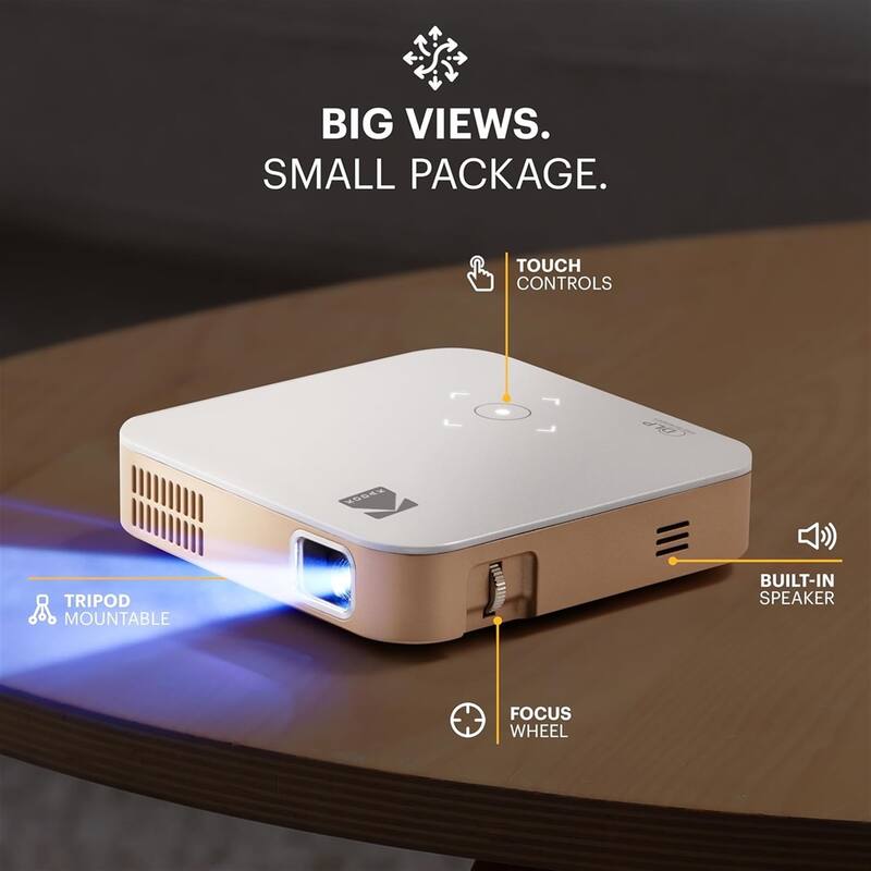 Kodak Luma 350 Smart Projector, Portable Pico Projector with 60" Screen, Case, Tripod & Remote