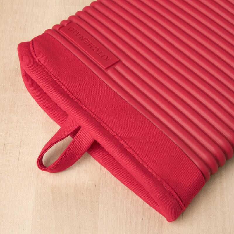 KitchenAid Ribbed Soft Silicone Oven Mitt 2-Pack Set, 7.5"x13"