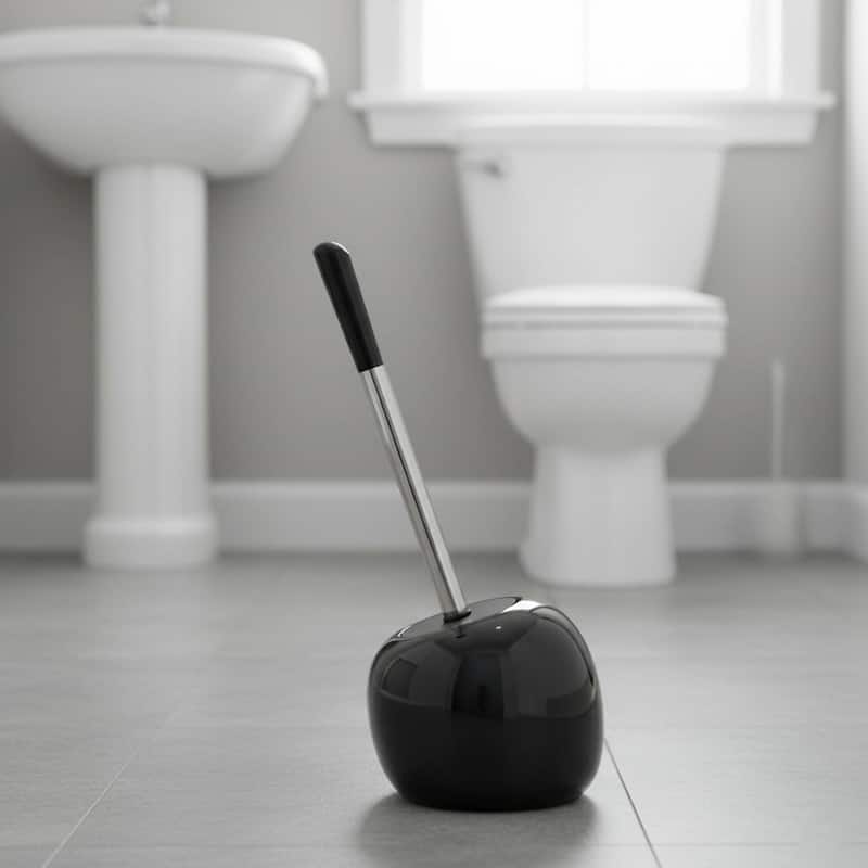 PISE Freestanding Toilet Brush and Holder Set - 15"H x 6"L x 6" W