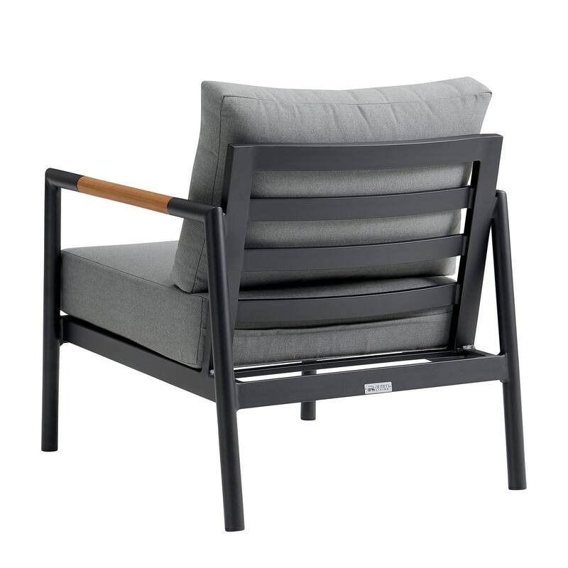 Crown 4 Piece Aluminum and Teak Outdoor Seating Set