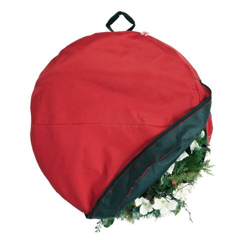 36 in. Hanging Christmas Wreath Storage Container