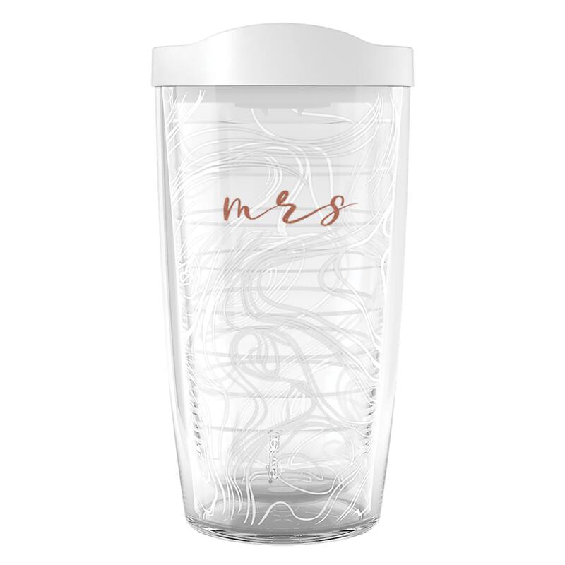 Tervis Bride and Groom Mr and Mrs Made in USA Double Walled Insulated Travel Tumbler, Mrs - 16oz Classic