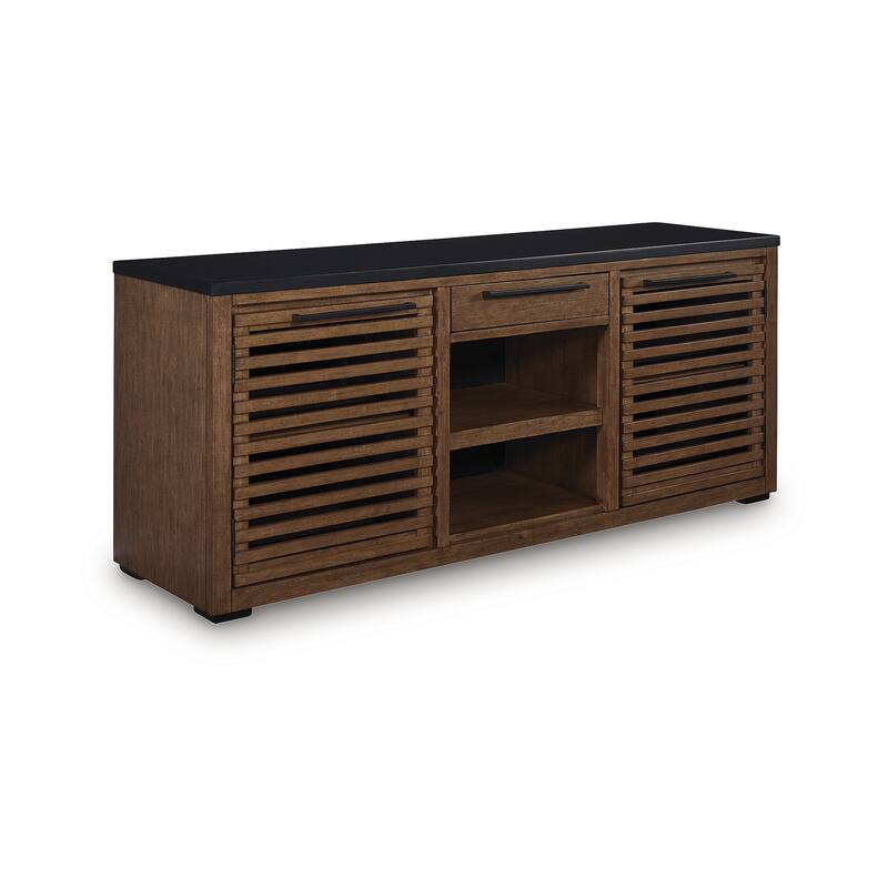 Signature Design by Ashley Kallari Warm Brown/Black Credenza - 66"W x 19"D x 28"H