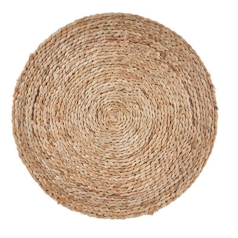 HomeRoots 15" Set of Two Natural Jute Round Placemats - 15.00 in. x 15.00 in. x 0.30 in.
