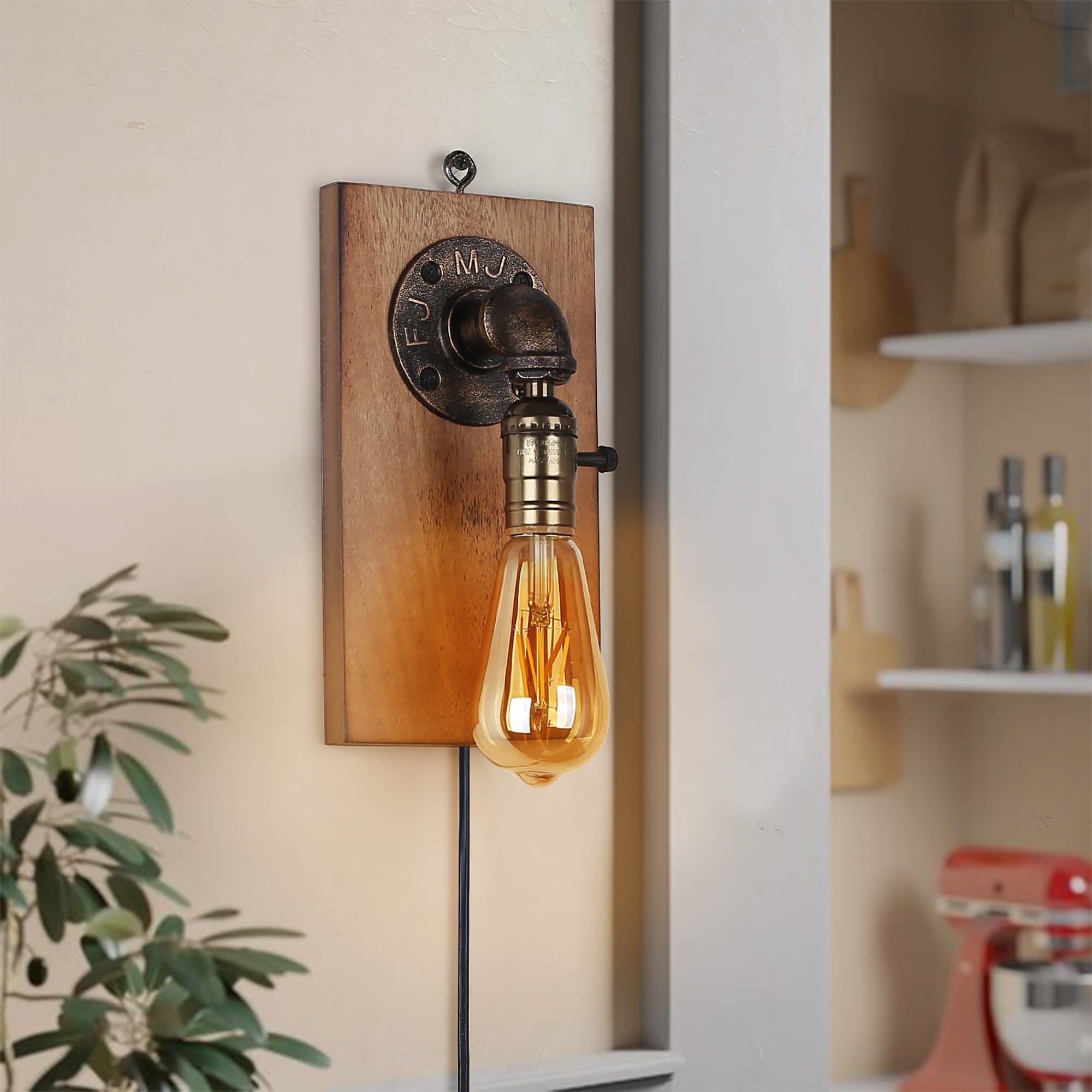 Corded outlet wall lamps