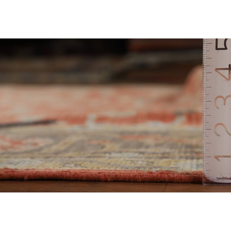 Hand Knotted Oriental 100% Wool Carpet Transitional All-Over Oranges & Rust Oushak Area Rug - 12' 7'' X 9' 0''