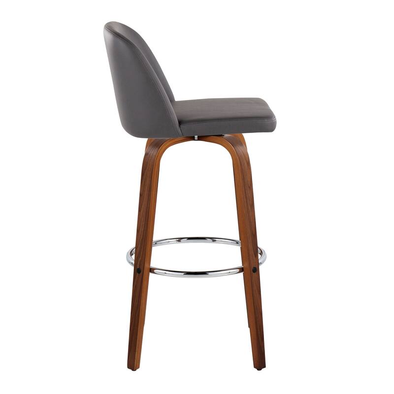 Carson Carrington Vallberga 30" Fixed-Height Bar Stool with Walnut Wood Base (Set of 2)